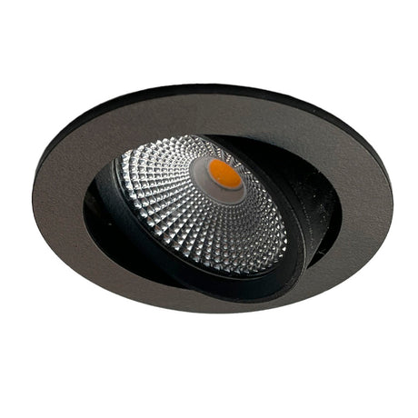 DB075-B inbouwspot zwart - badkamer spot rond - bath led - dimbaar - kantelbaar 75mm