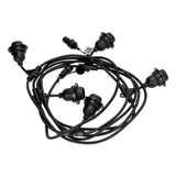 Complete Prikkabel / lichtsnoer met 20x lampenkappen | 20 Meter | Zwarte lampenkap | Koppelbaar | E27 | Incl. 1W lampen