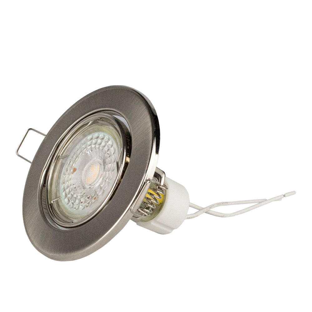 LED Inbouwspot zilver 63 mm gu10 spot dimbaar - armatuur liggend met spot