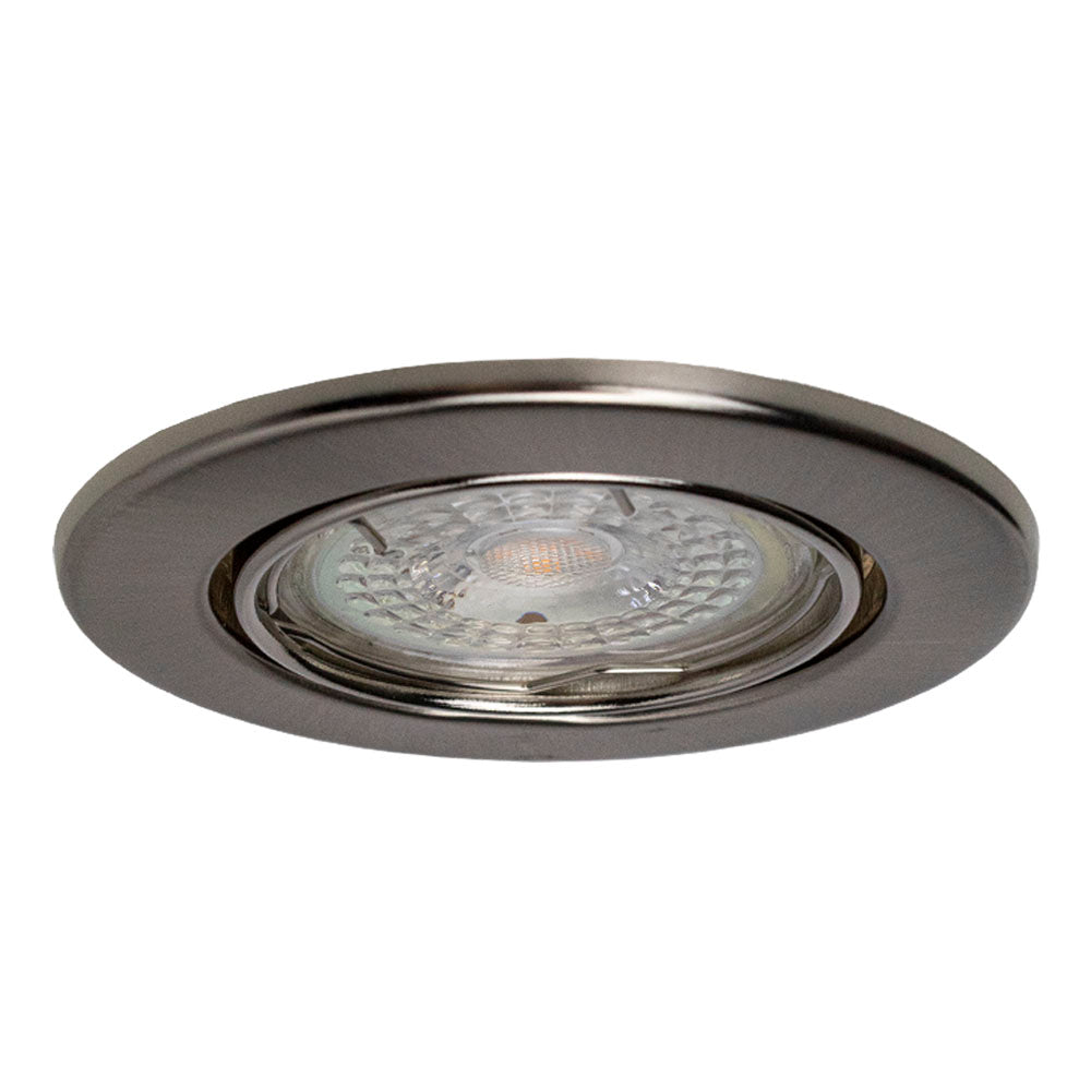 LED Inbouwspot zilver 63 mm gu10 spot dimbaar - vooraanzicht met spot uit