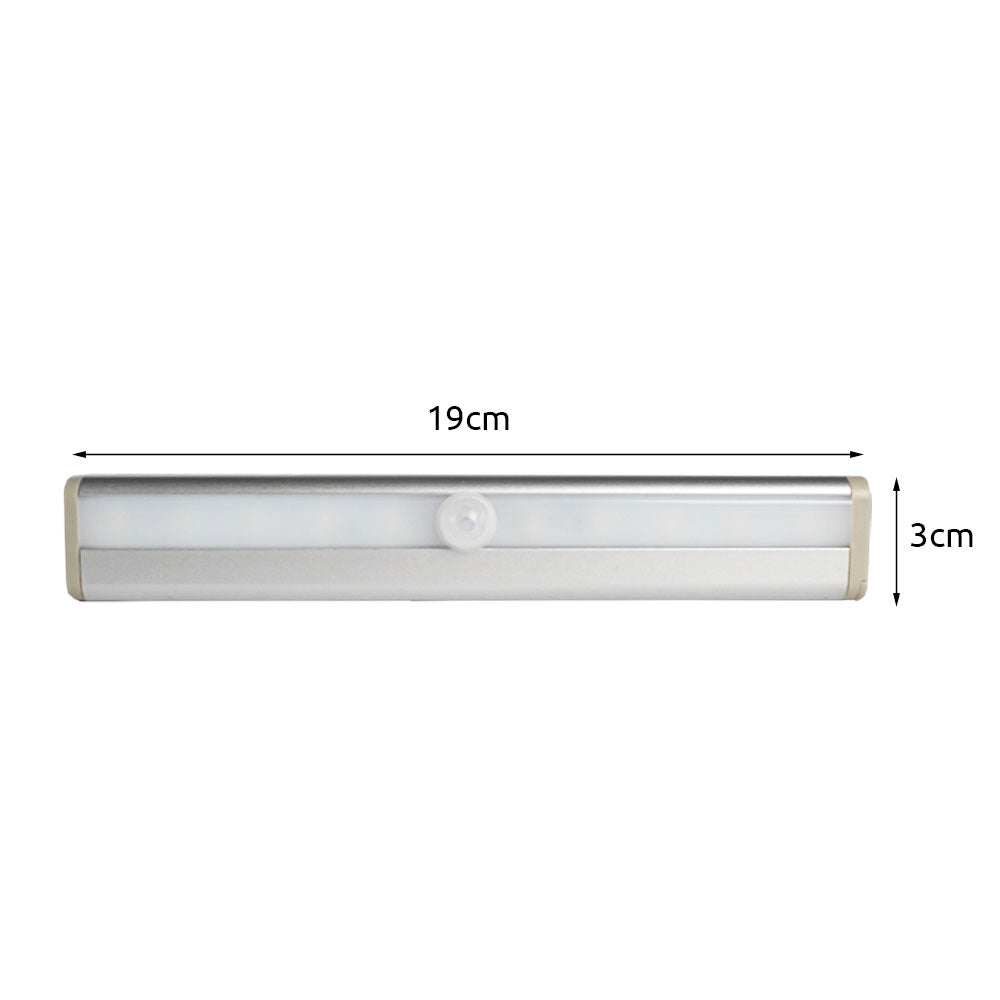 LED Kastverlichting | Op batterij | Met bewegingsmelder| 19 cm | 6500K - Daglicht Wit - afmetingen