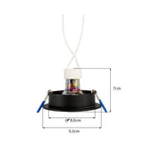 Zwart led inbouwarmatuur voor gu10 spot 220volt dimbaar -met afmetingen