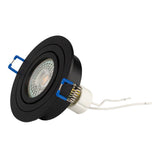 Zwart led inbouwarmatuur voor gu10 spot 220volt dimbaar - liggend met spot en fitting