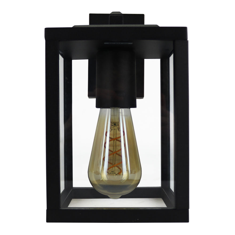 Wandlamp buiten metaal en glas | Modern | E27 fitting | Zwart | Uit foto