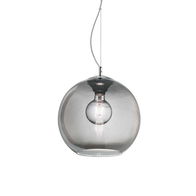 IDEAL LUX-Glazen hanglamp 30cm-E27 fitting-Smokey grey-vooraanzicht