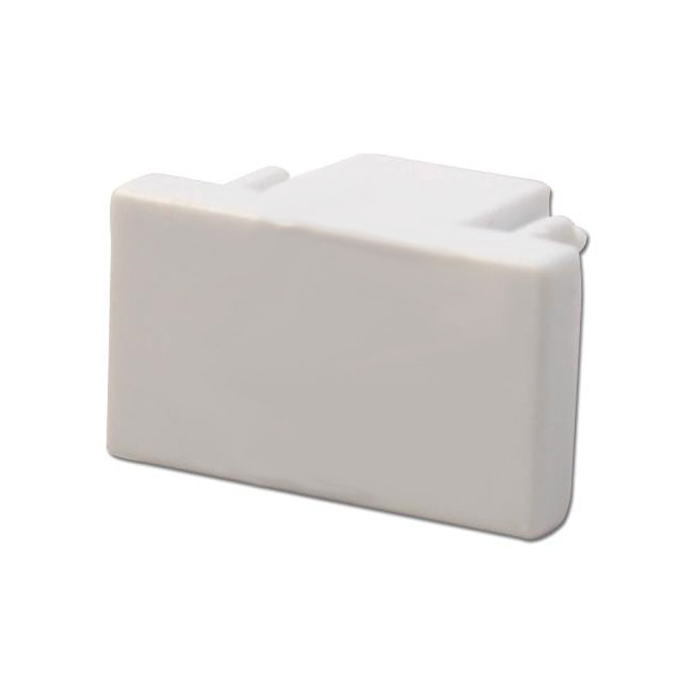 Witte blindplaat voor modulair schakelmateriaal, schuin vooraanzicht