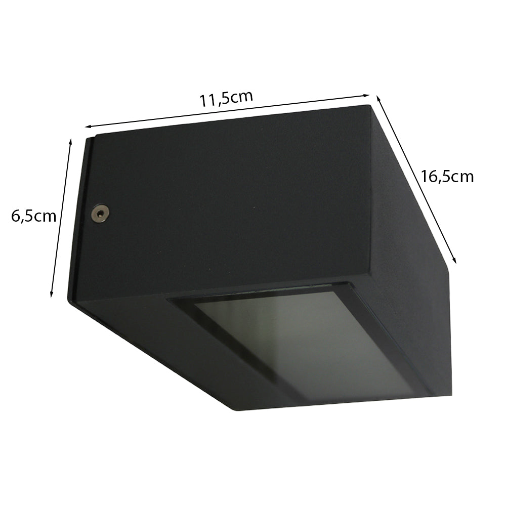 LED Moderne Buiten Wandlamp | G9 | IP44 | Antraciet | Afmetingen