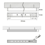 LED Strip -2.5W - 4000K - 12V- vooraanzicht- met afmetingen