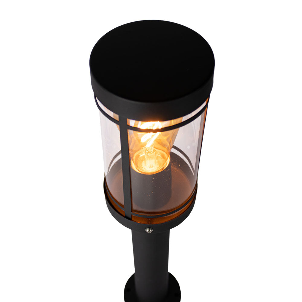 LED Tuinpaal - sokkel - Staande buitenlamp | 50cm | Zwart | IP44 - HOEDY - bovenkant