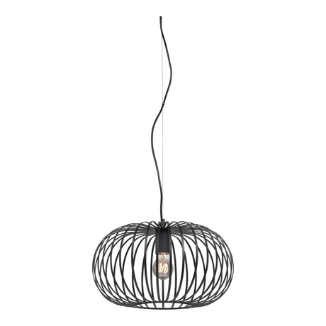 Highlight - Industriële Hanglamp - E27 fitting - 50cm - Bolato - zwart - vooraanzicht