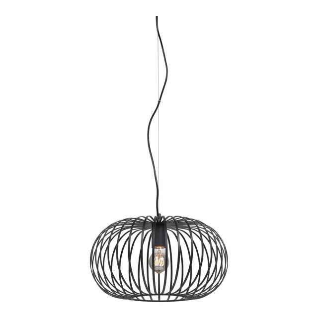 Highlight - Industriële Hanglamp - E27 fitting - 50cm - Bolato - zwart - vooraanzicht