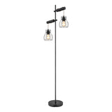 Vloerlamp BLACKY Glas 167.0cm Matt zwart|Smoked E14 3-Lichts