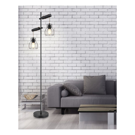 Vloerlamp BLACKY Glas 167.0cm Matt zwart|Smoked E14 3-Lichts