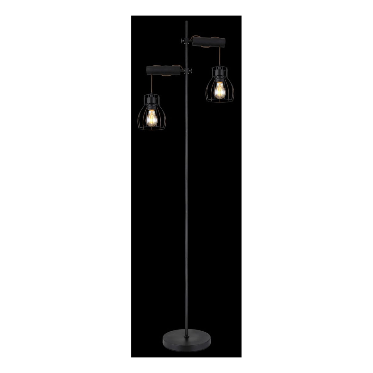 Vloerlamp BLACKY Glas 167.0cm Matt zwart|Smoked E14 3-Lichts