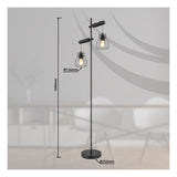 Vloerlamp BLACKY Glas 167.0cm Matt zwart|Smoked E14 3-Lichts