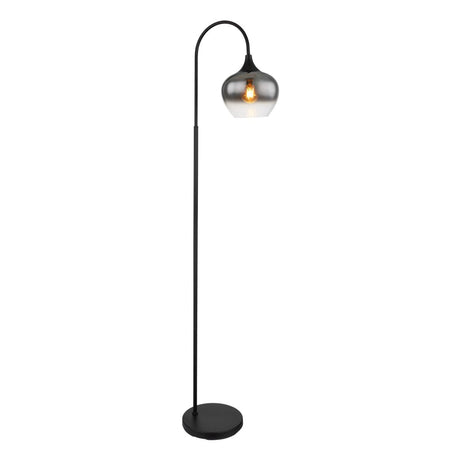 Vloerlamp MAXY Glas 165.0cm Matt zwart|Smoked E27 1-Lichts