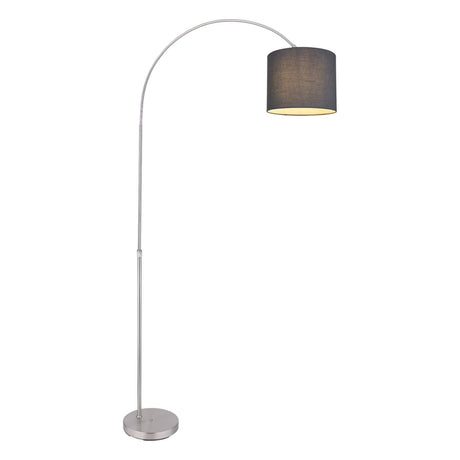 Vloerlamp MATTEA Glas 150.0cm Matt zwart|Smoked E27 LED 1-Lichts