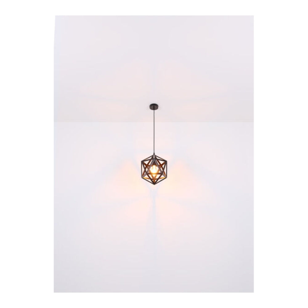 LED moderne Binnen hanglamp-1x E27-zwart-vooraanzicht-aan plafond- lamp aan