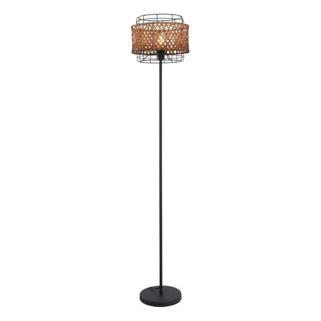 Vloerlamp SEYMOUR Glas 208.0cm Matt zwart|Smoked E27 5-Lichts