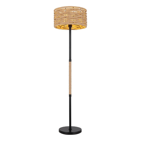 Vloerlamp MARKUS Metaal 135.5cm Matt zwart|Touw E27 3-Lichts