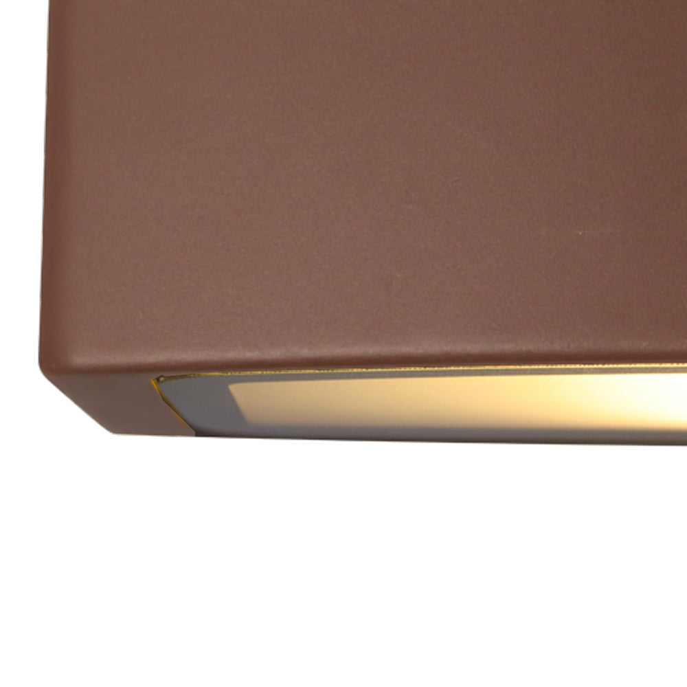 LED Cube Buiten Wandlamp | E27 | IP55 | Coffee Brown - close up