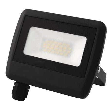 LED Bouwlamp - Floodlight 20 Watt | 4500K - Naturel wit | Voorkant schuin