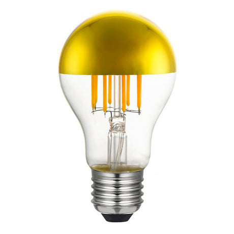 LED kopspiegel Filament lamp 4W | A60 | Goud | 2700K - Warm wit - vooraanzicht lamp uit