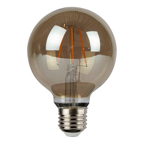 LED Filament Globe lamp smoked - 80mm - 6 Watt - Dimbaar - 2200K - Extra warm - vooraanzicht