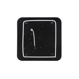 Achteraanzicht van een vierkante LED plafondlamp met zwart montagepaneel en zichtbaar aansluitdraad, geschikt voor vaste installatie aan plafond of wand.