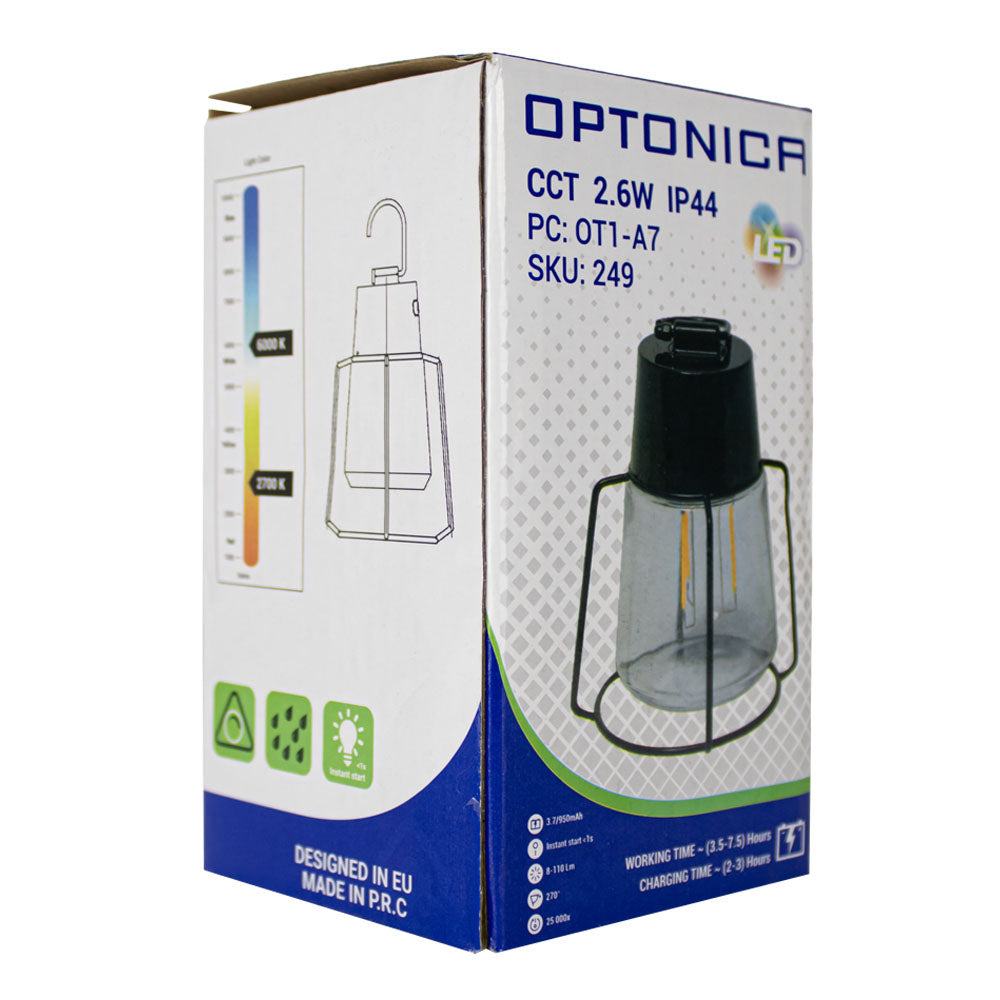 LED kampeerlamp | Tent lamp | 2.6 Watt | 3000K - 6000K | Op batterij | Oplaadbaar | Doos