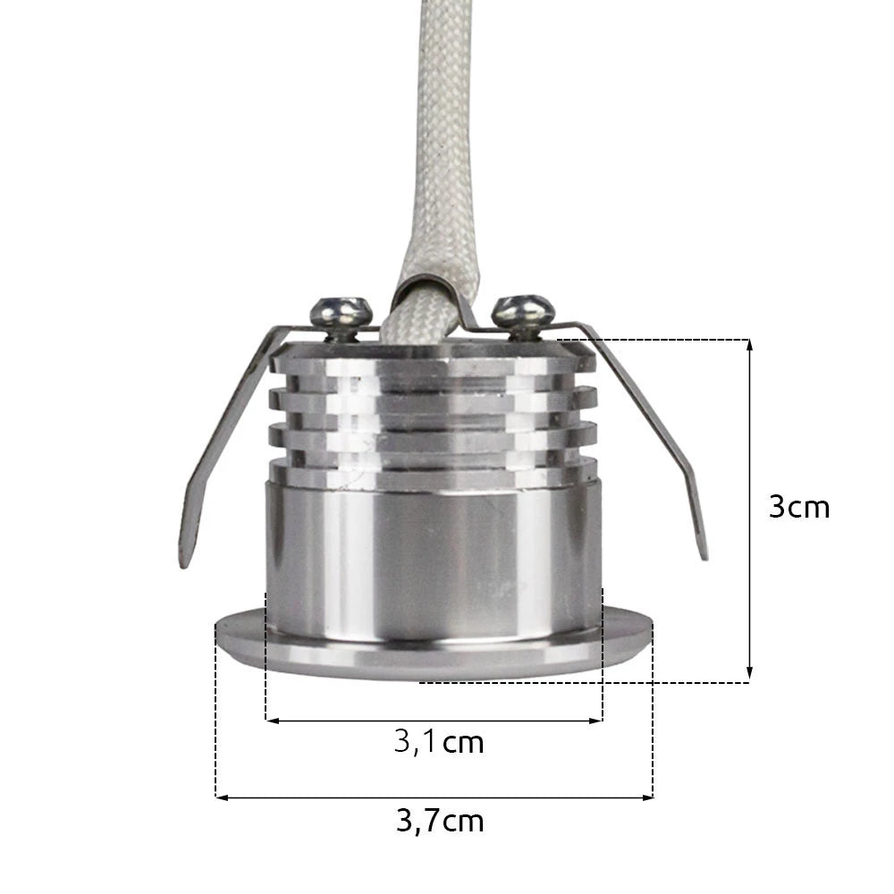 Bundel | LED Veranda inbouwspot | Ø31mm | 1.5 W | Dimbaar - Silver | 10 Stuks