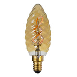 LED FILAMENT E14 KAARS RIBBEL DIMBAAR AMBER 2W - vooraanzicht lamp uit