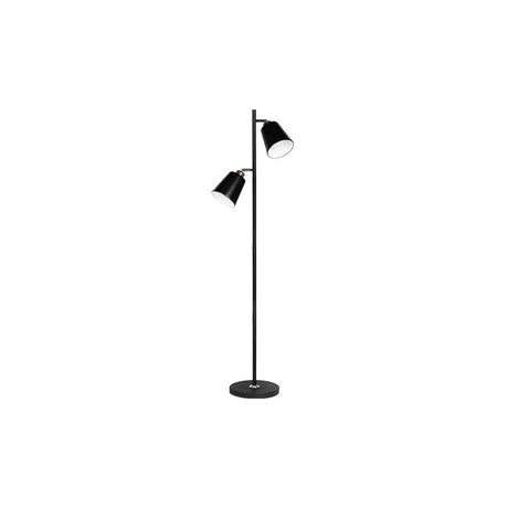 Vloerlamp | Koko | 2-lichts | 155cm | Zwart | E27 Fitting