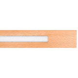 Rechthoekige houten handgreep met geïntegreerde witte inleg, vooraanzicht.