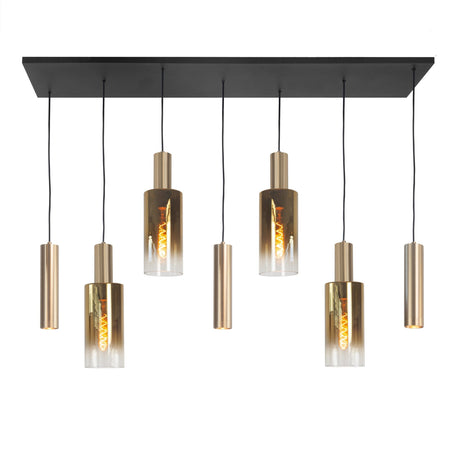 Moderne Hanglamp | Zwart/Goud | 3 x GU10 | 4 x E27 | Rechthoek