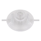 Transparante ronde zuignap met haak, bovenaanzicht – ideaal voor bevestiging van lichte voorwerpen aan gladde oppervlakken zoals glas of tegels.