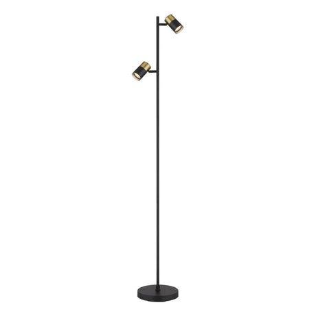 Vloerlamp PRISKA Metaal 168.0cm Matt zwart E27 2-Lichts