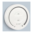 Witte Mi-Light draadloze LED wanddimmer met aan/uit-knoppen en helderheidsregeling, frontaal aanzicht.