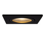 LED Dimbare inbouw spot 6W | Vierkant | Ø75mm | Zwart | 2700K warm wit | Aan foto 1