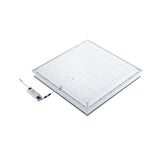 LED paneel achteraanzicht met driver – vierkant wit armatuur met geïntegreerde LED-technologie, zicht op de achterkant en aangesloten driver voor plafondmontage.