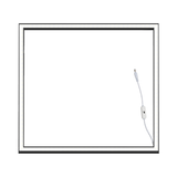 LED lichtpaneel met USB-aansluiting en aan/uit-schakelaar, bovenaanzicht van vierkant paneel met geïntegreerde LED-verlichting.