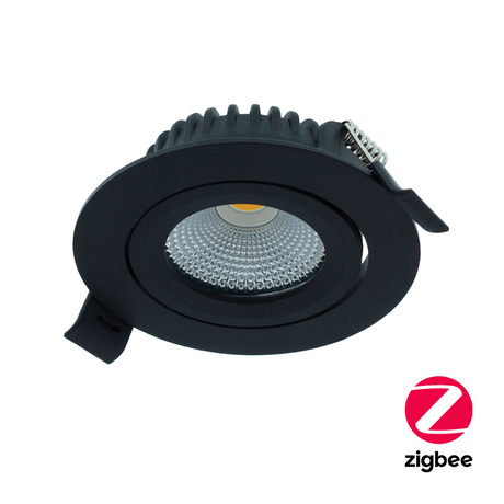 LED Slimme Dimbare inbouw spot 5W | Ø70mm | Zwart | RGB+CCT