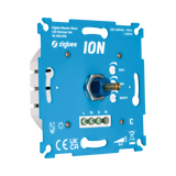 Close-up vooraanzicht van de Zigbee ION Master-Slave LED Dimmer Set (90.500.090) geschikt voor 220-240V AC, met bedieningsknop en aansluitpunten zichtbaar, ontworpen voor draadloze lichtregeling met Zigbee compatibiliteit.