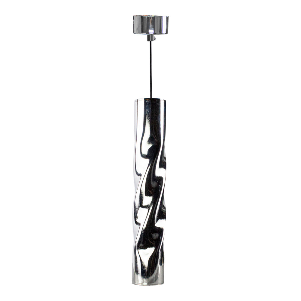 Moderne hanglamp met krul | 30 cm | Zilver | GU10 fitting - vooraanzicht