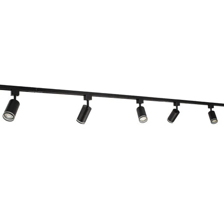 LED 1-fase Rails | Zwart met Witte ring | 3 meter | Inclusief 5 railspots