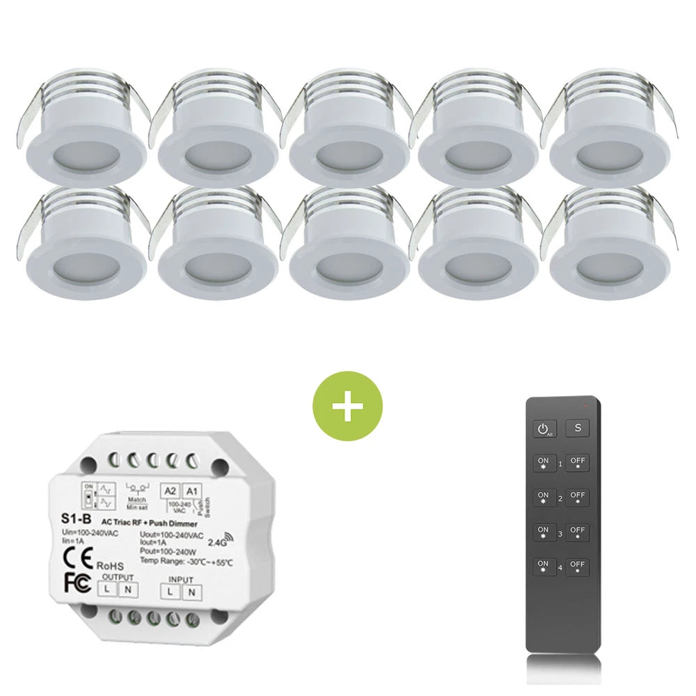 Bundel | LED Veranda inbouwspot | Ø31mm | 1.5 W | Dimbaar - Wit | 10 Stuks