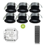 Bundel | LED Veranda inbouwspot | Ø31mm | 1.5 W | Dimbaar - Zwart | 6 Stuks