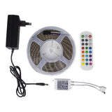 Complete RGB LED strip alle kleuren - dimbaar - vooraanzicht - 12 volt - inclusief afstandsbediening en adapter