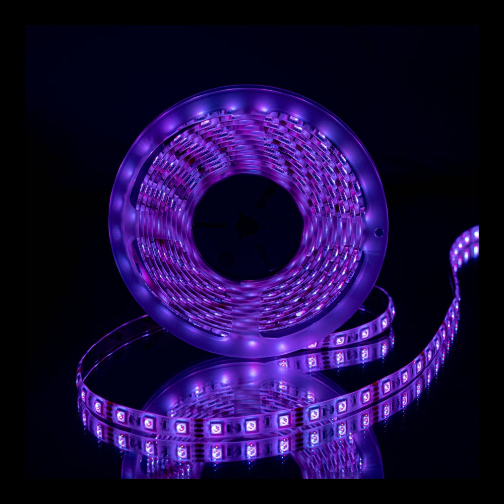 Complete RGB LED strip paars - dimbaar - vooraanzicht - 12 volt - compleet