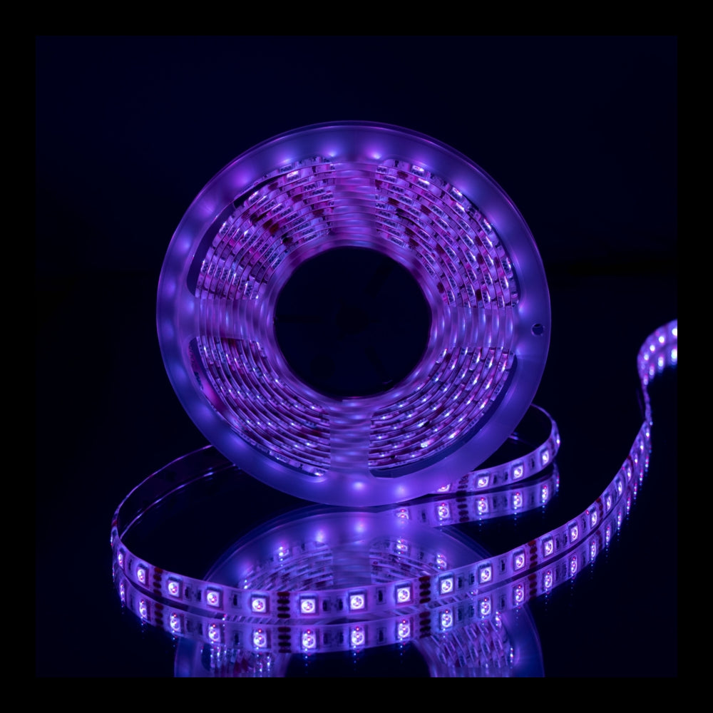 Complete RGB LED strip paars - dimbaar - vooraanzicht - 12 volt - complete set